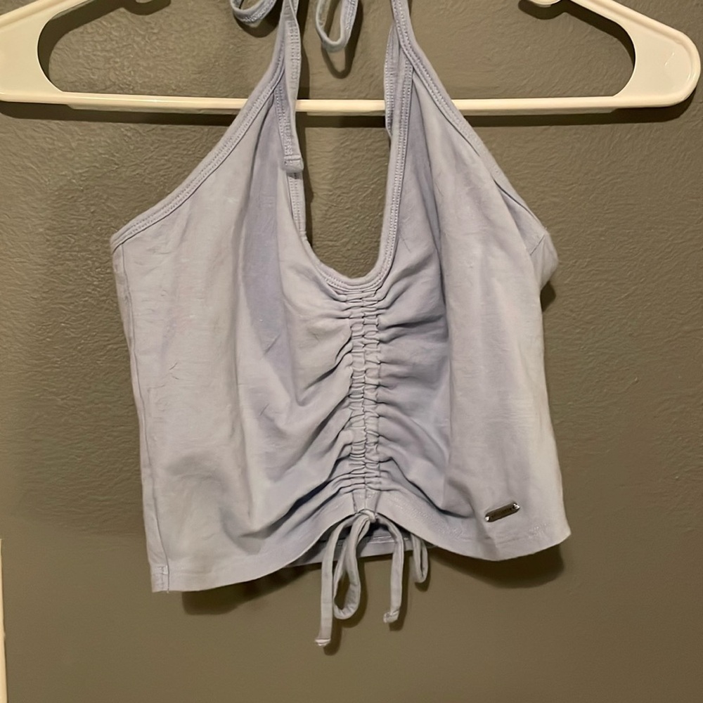 XS light blue halter crop top